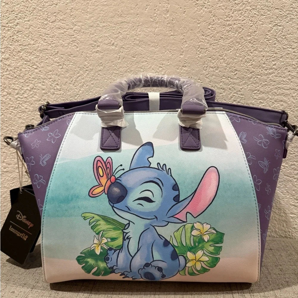 Loungefly Disney Stitch Scrump Butterfly Satchel/Crossbody and Wallet set NWT - Picture 2 of 8